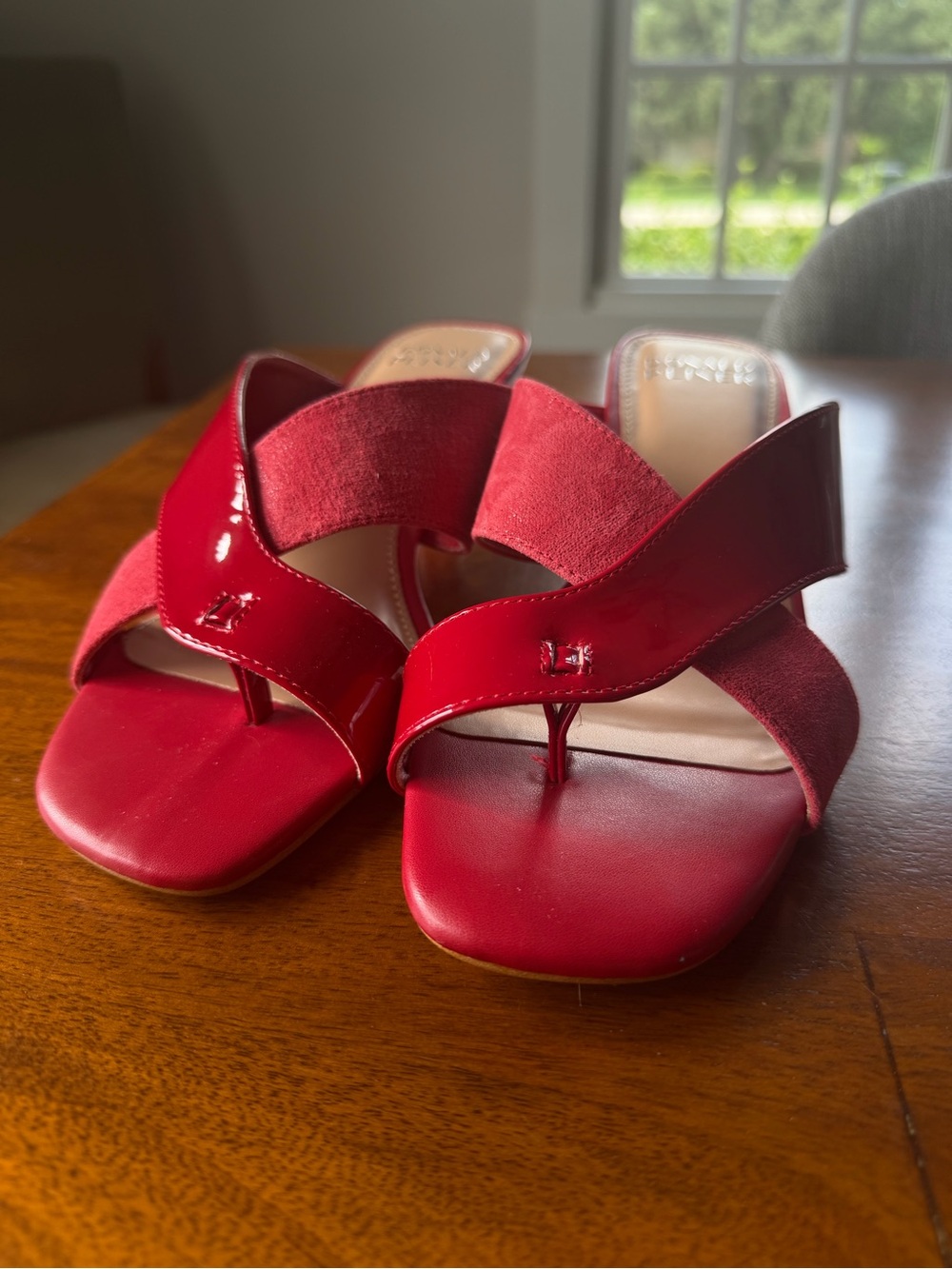 Donald J. Pliner Red Cross-Strap Thong Sandals